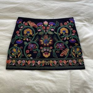 Zara Embroidered Mini Skirt, Size XS